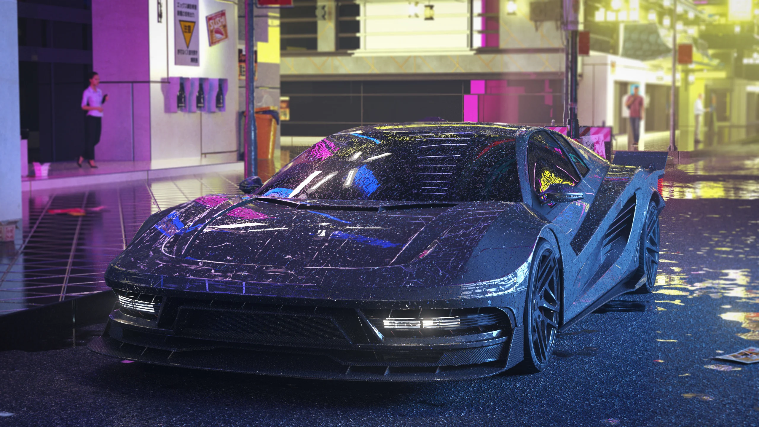 Cyberpunk car design concept — polycount