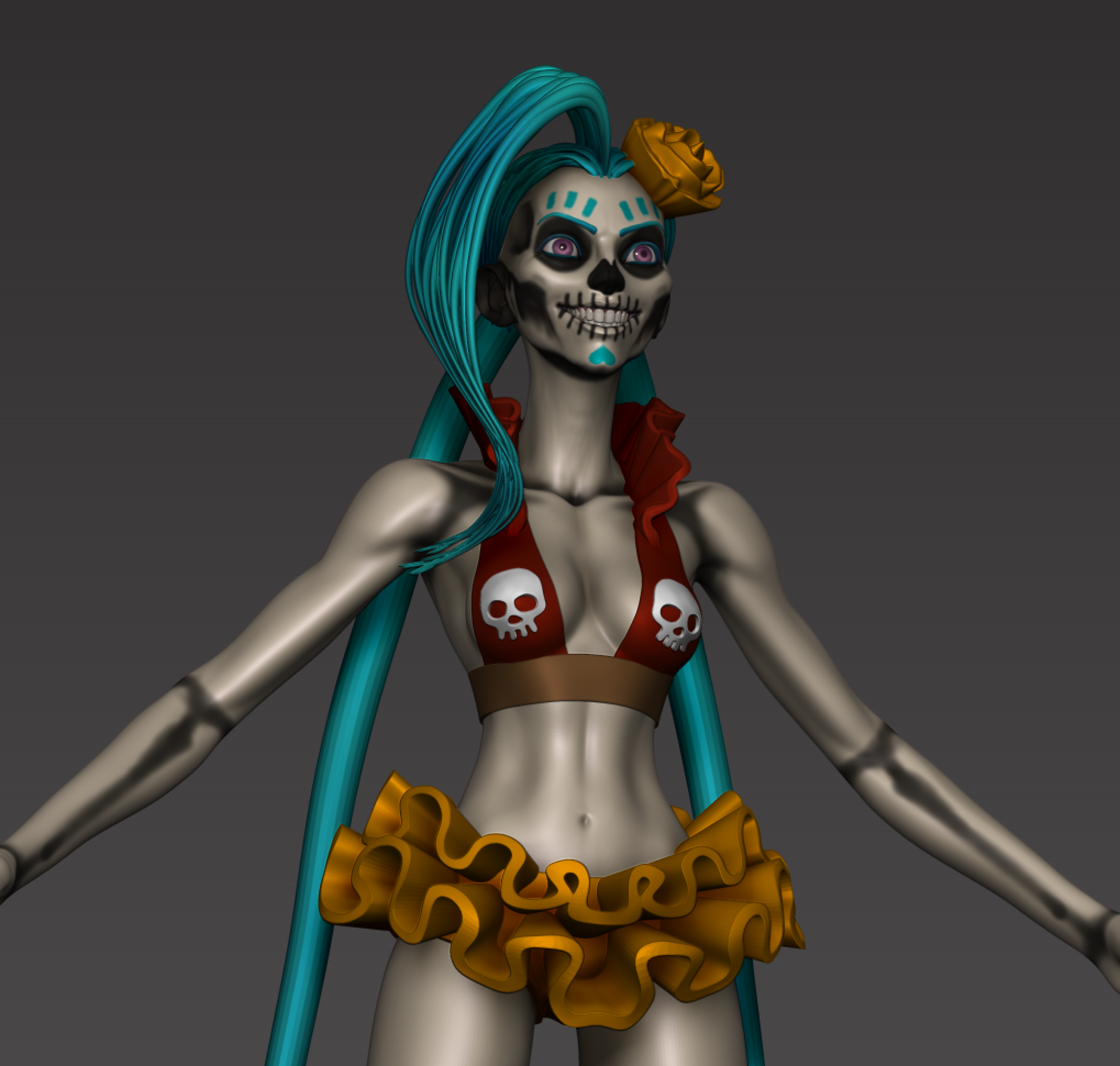 [riot Creative Contest 2017] Character Art El Dia De Los Muertos Jinx — Polycount