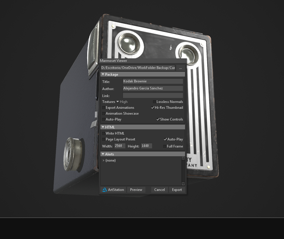 marmoset toolbag 3 artifacts