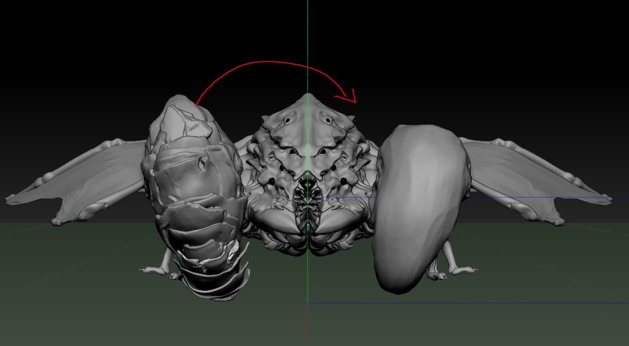 mirror left size zbrush