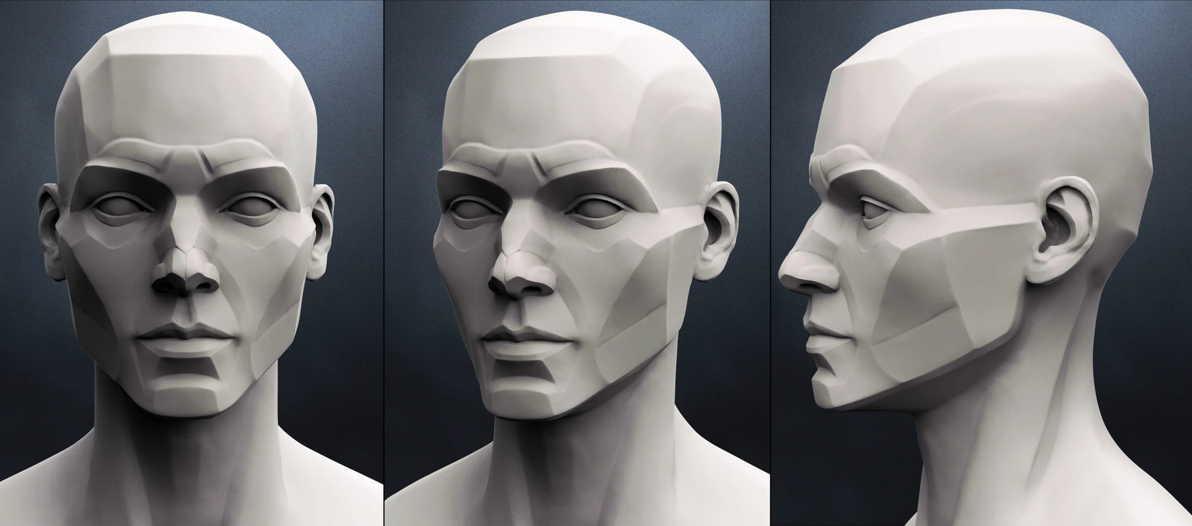 Feedback and help for a beginner with a 3D head sculpt — polycount