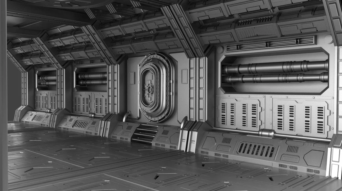 Scifi corridor, habitat and base — polycount