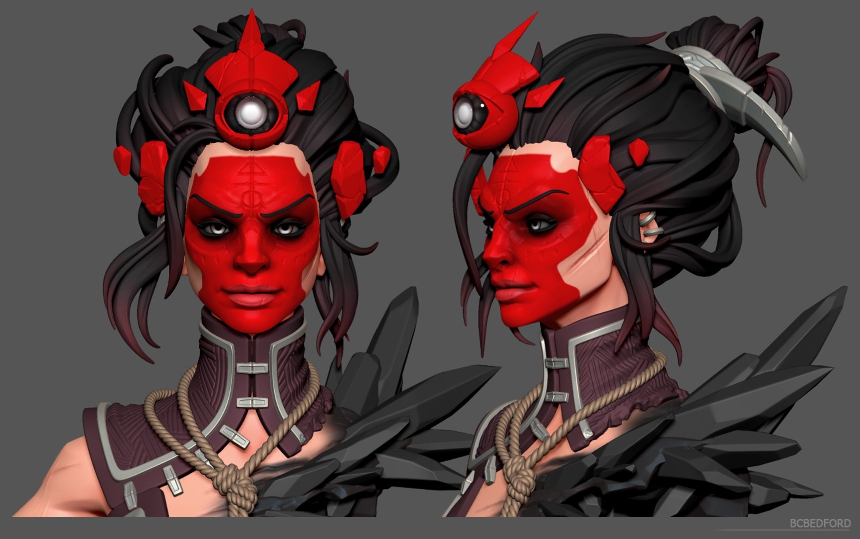 ArtStation - True Damage Qiyana - Stylized Bust Challenge