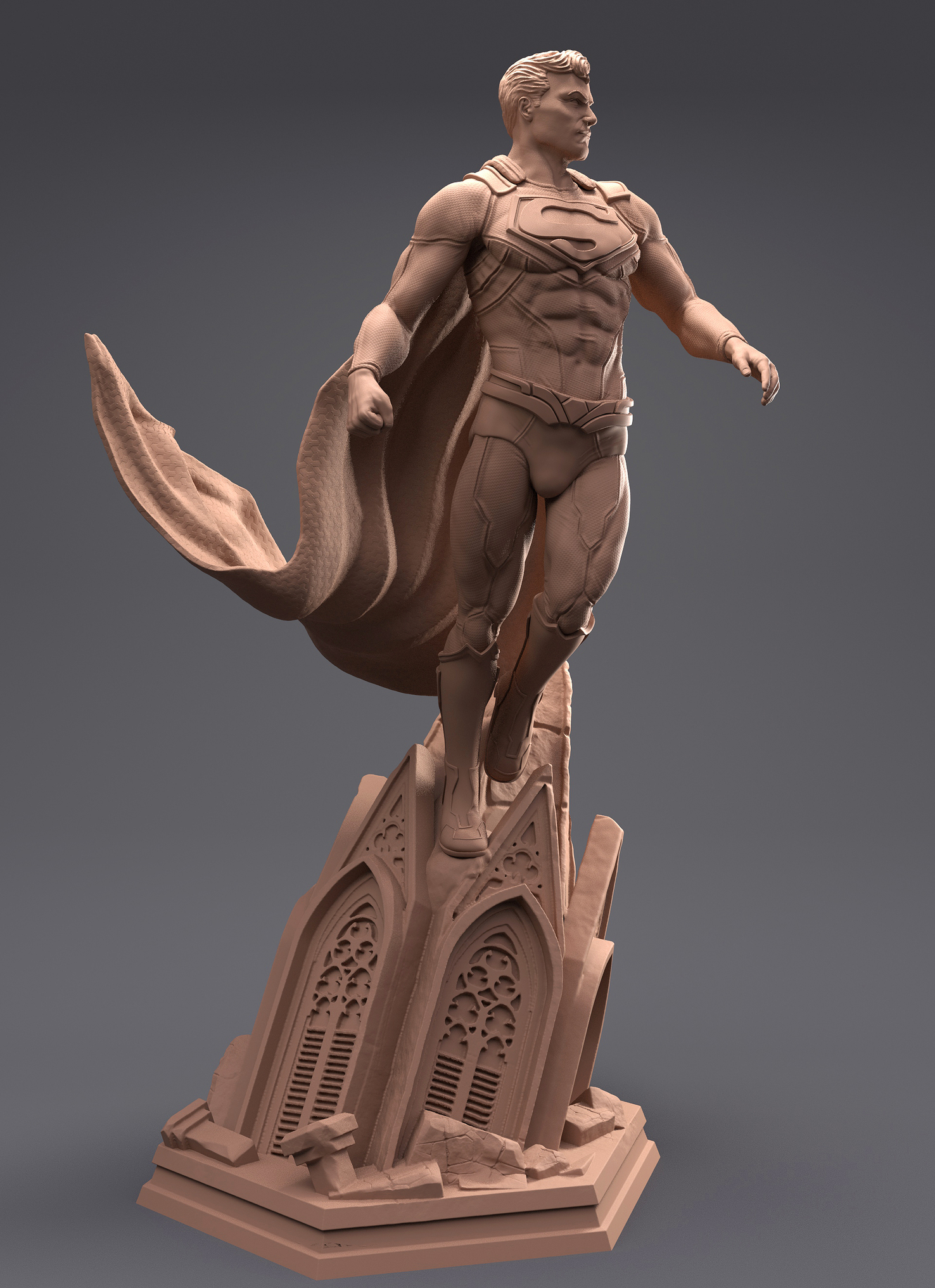 superman flying statue