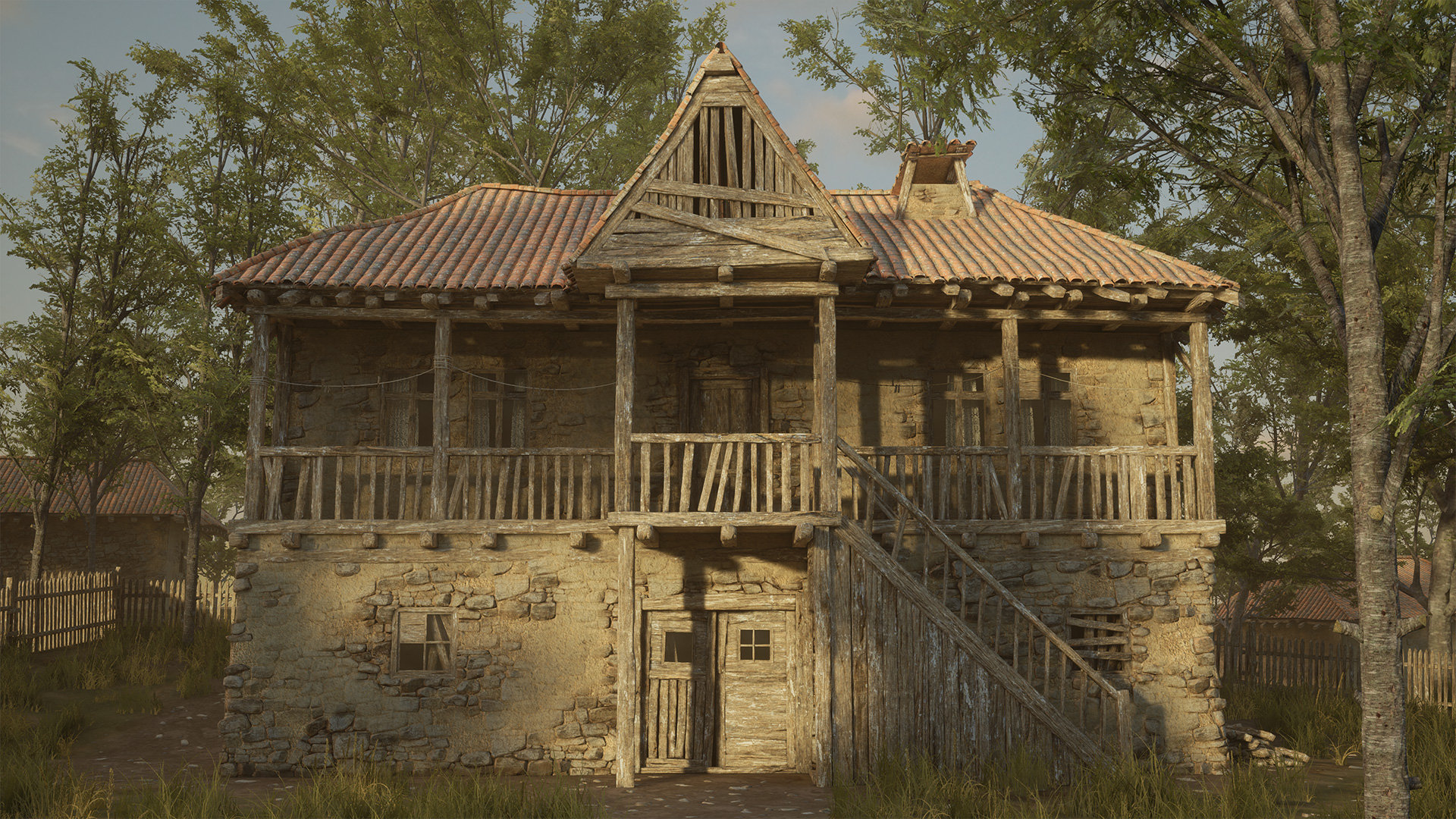 Дер 4. Деревня ue4. Unreal engine Village. The old Village Board. 3 D historian old Village of to.