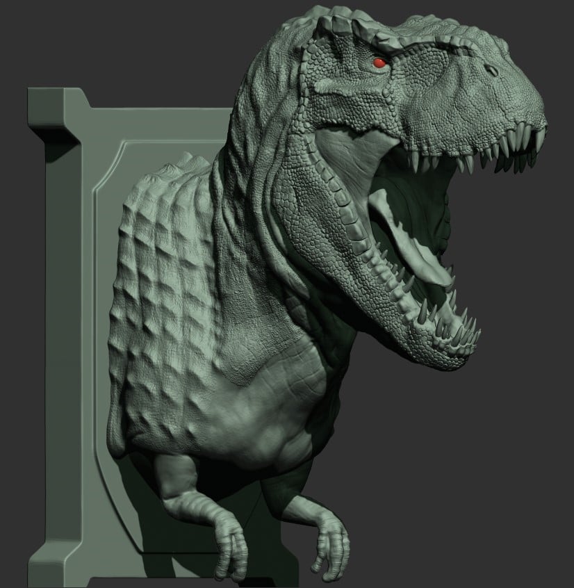 realistic dinosaur sculpting in zbrush for game and film