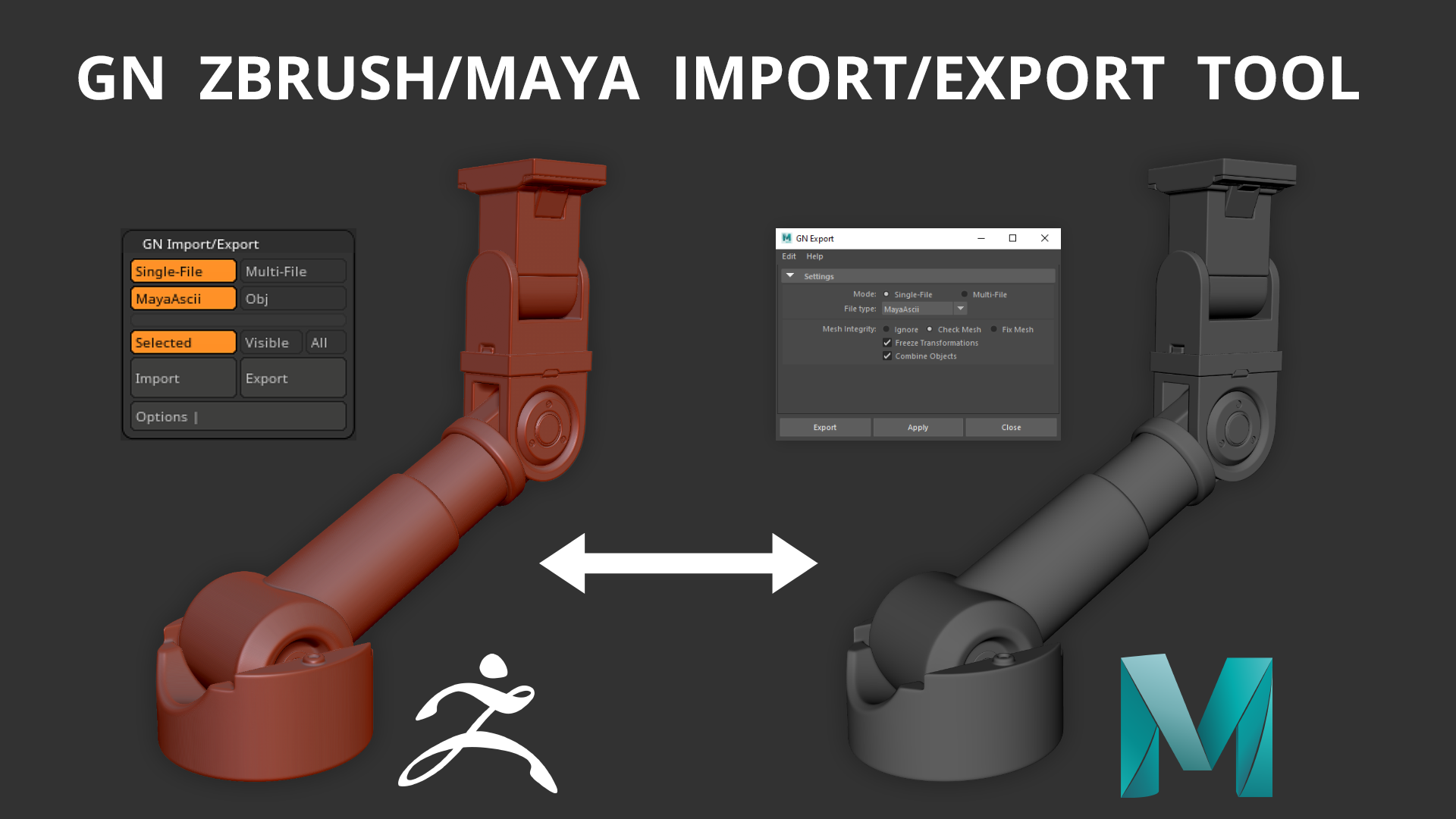 how to export file from maya to zbrush