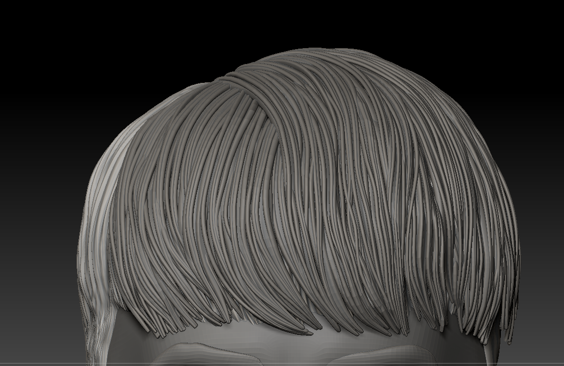 How to make 3D sculpted/Printable hair like this one? — polycount