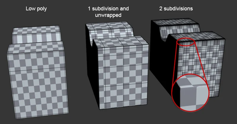 blender low poly to high poly