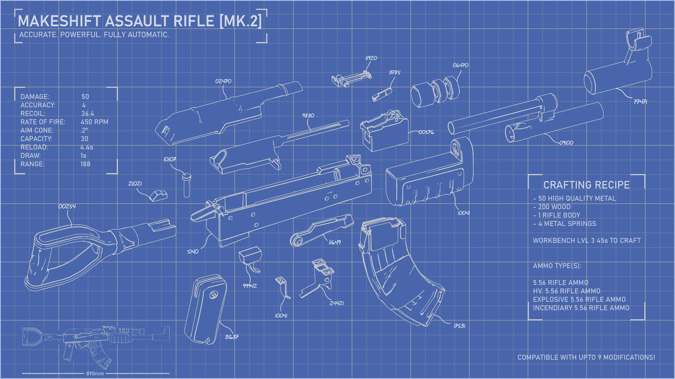 Assault rifle from rust фото 88