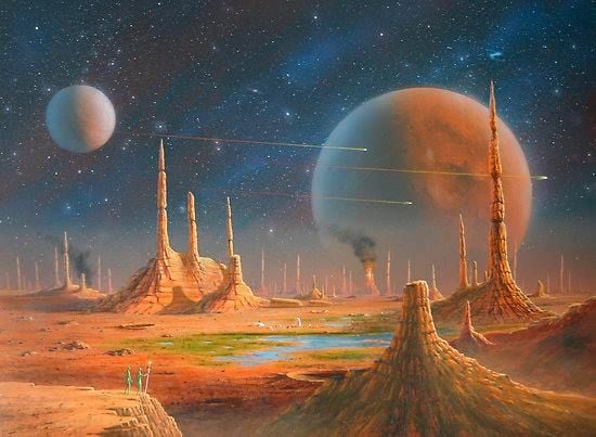 sci fi alien planets landscape