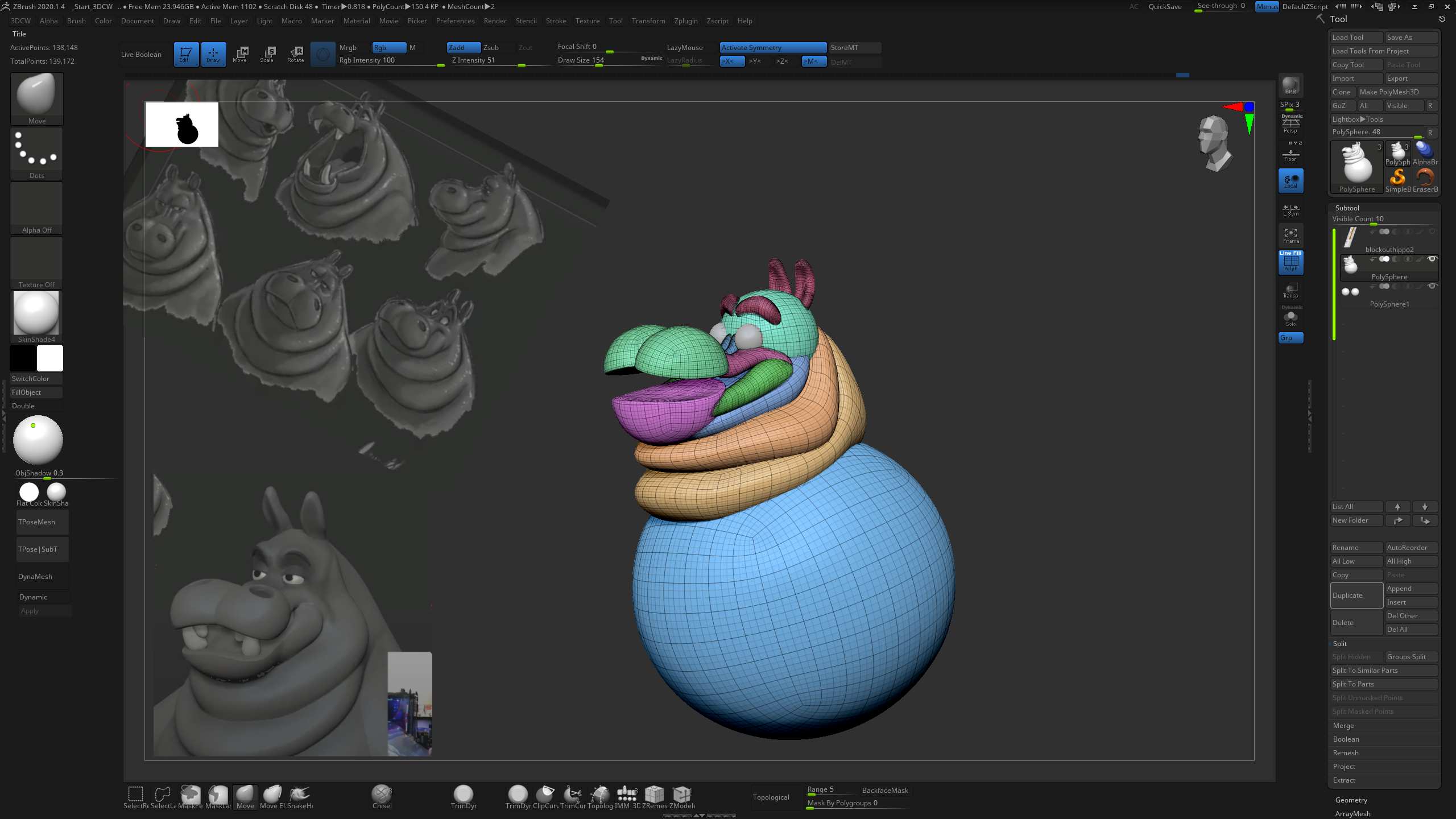 how to assign mew poly group after extract in zbrush