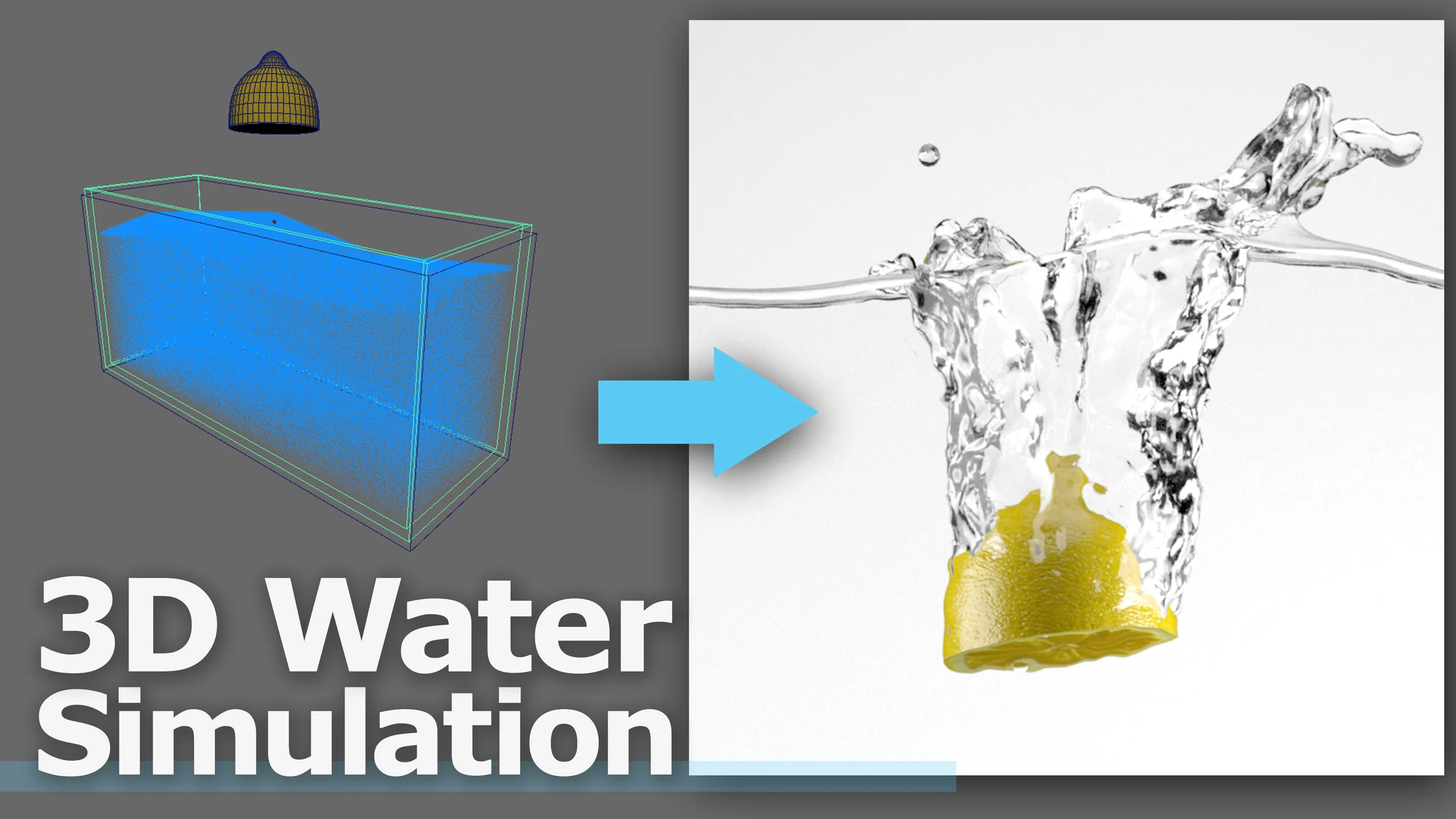 Water simulation. 3 D Water order.