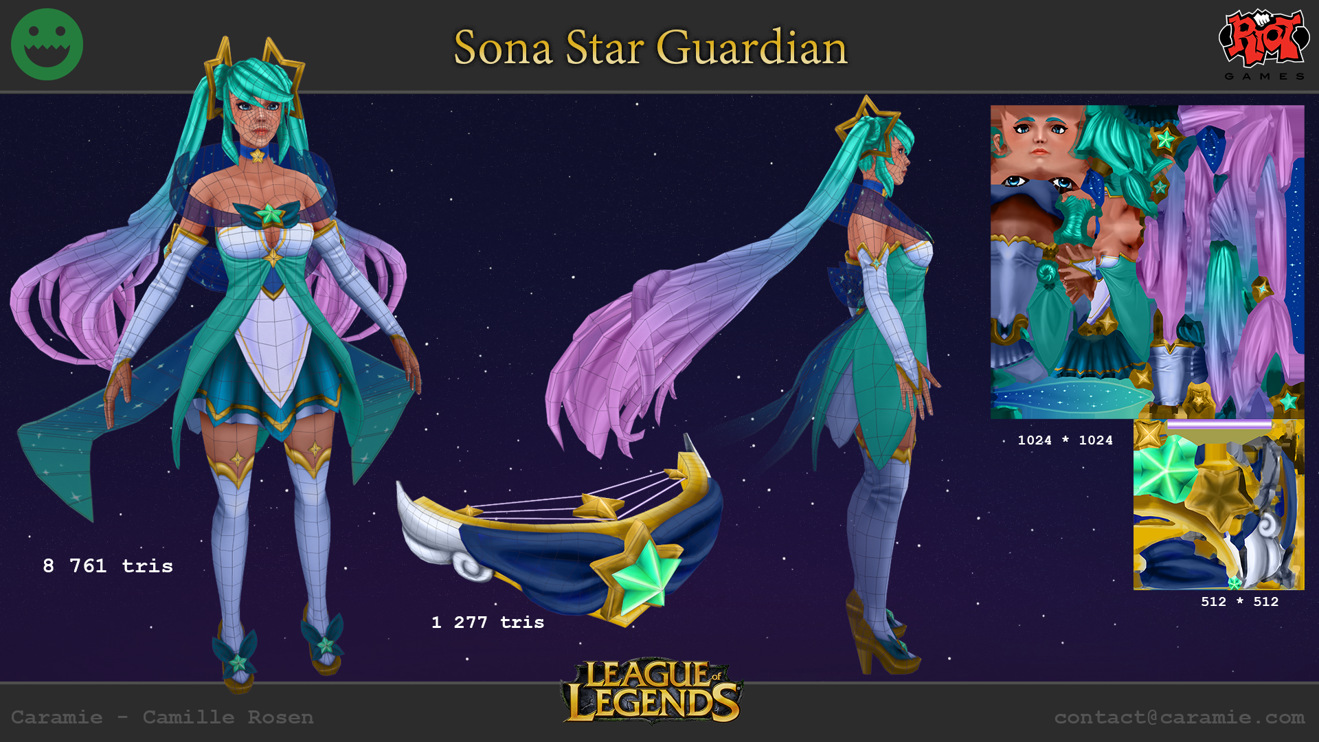 RIOT CREATIVE CONTEST 2017 Star Guardian Sona polycount