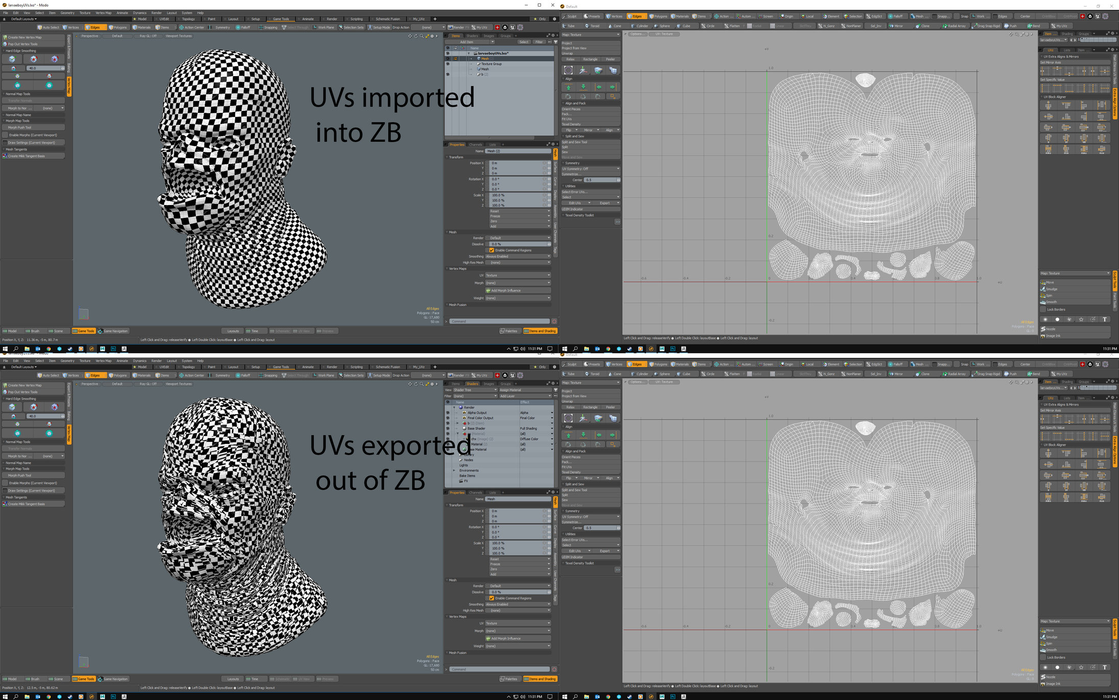 baking uvs into a mesh zbrush