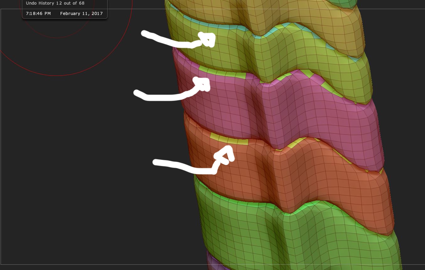 zbrush curve around polygroup