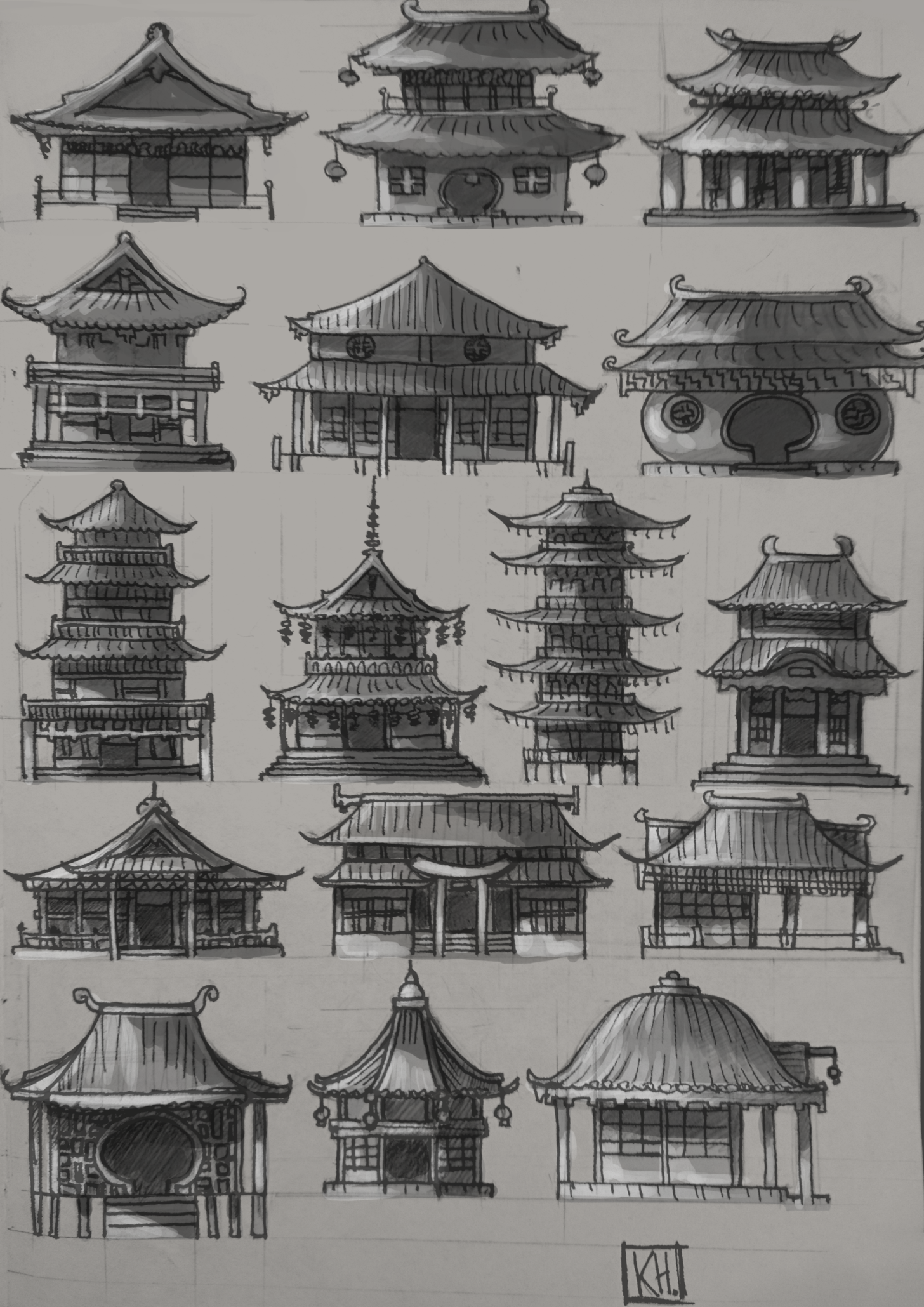 Learning to draw buildings and perspective with Asian