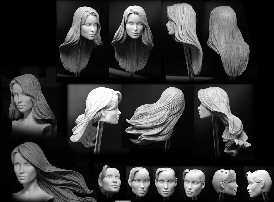 How to make 3D sculpted/Printable hair like this one? — polycount