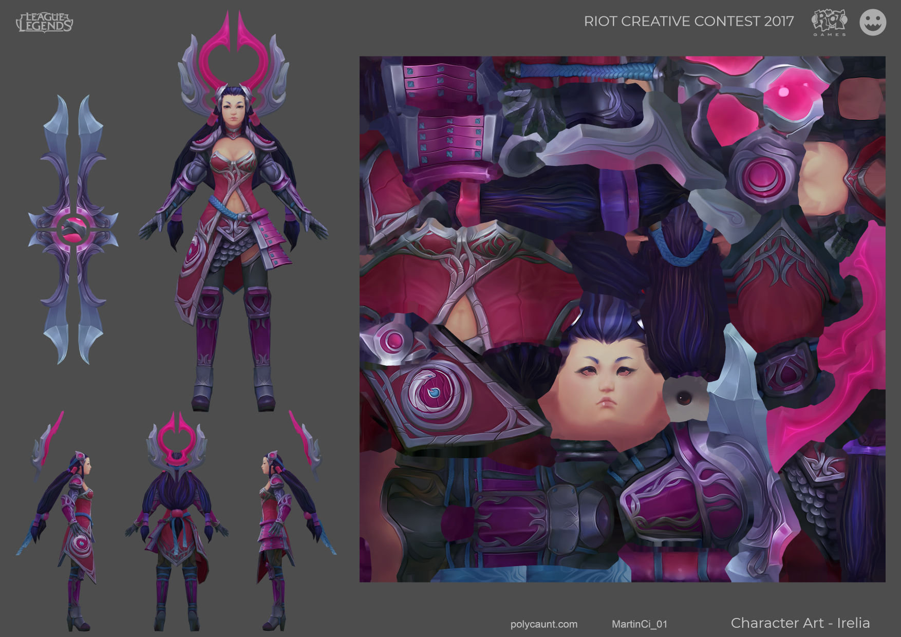 Riot Creative Contest 2017] Irelia redesign/splash — polycount