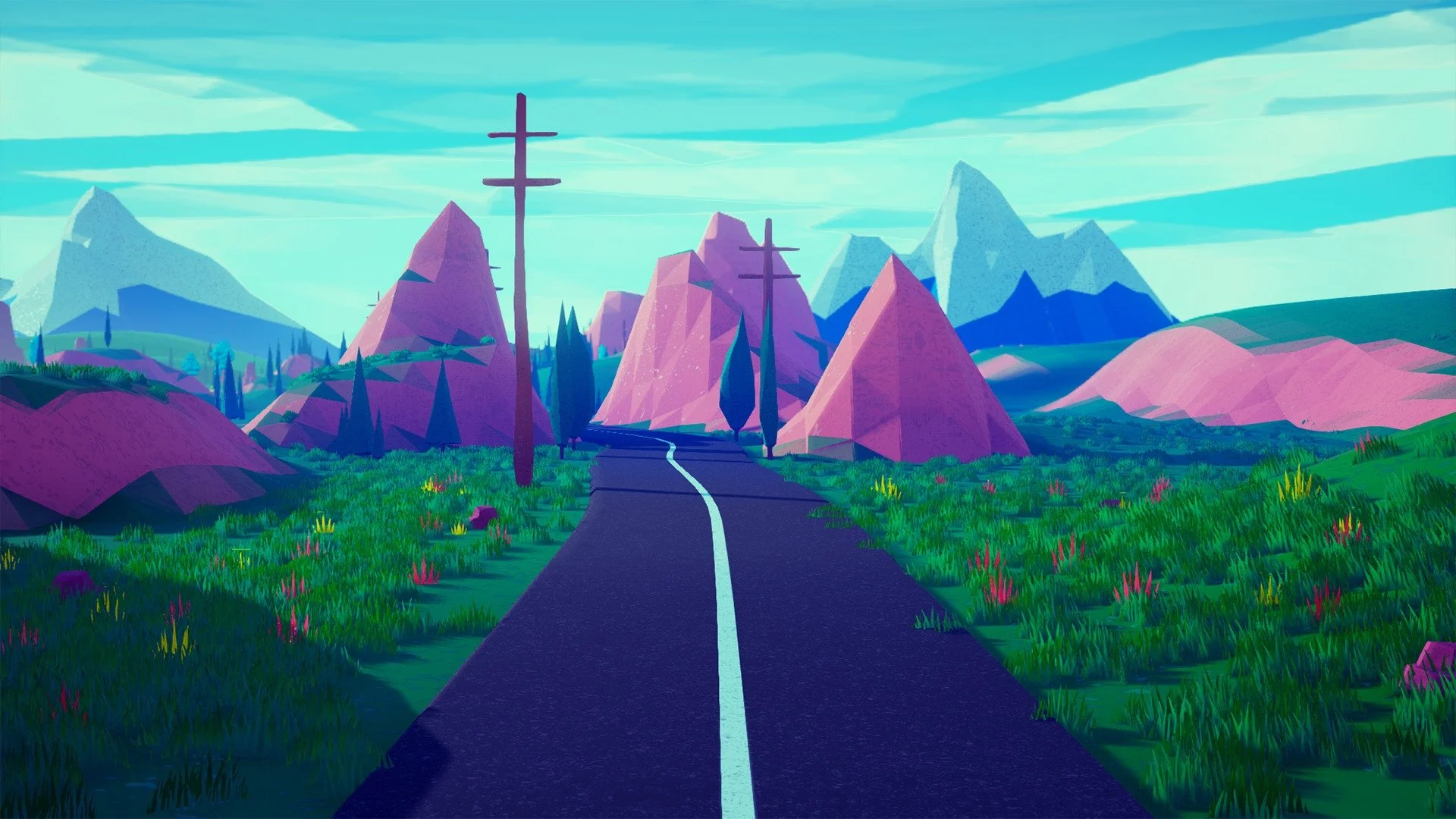 Поли ай. Скайбокс Лоу Поли. Low Poly stylized environment. Низкополигональные пейзажи. Низкополигональный ландшафт.