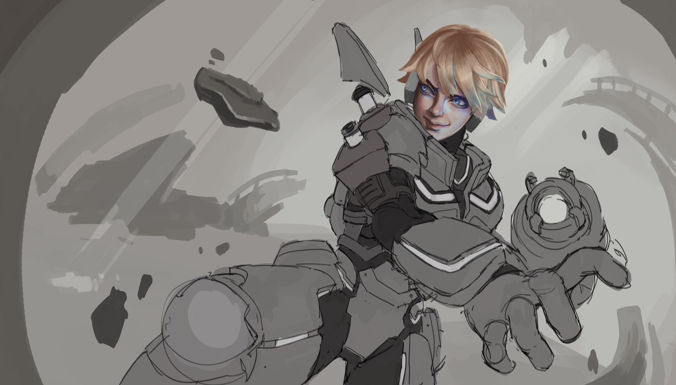 [Riot 2017 Art Contest] Pulsefire Ezreal Splash Art (WIP) — polycount