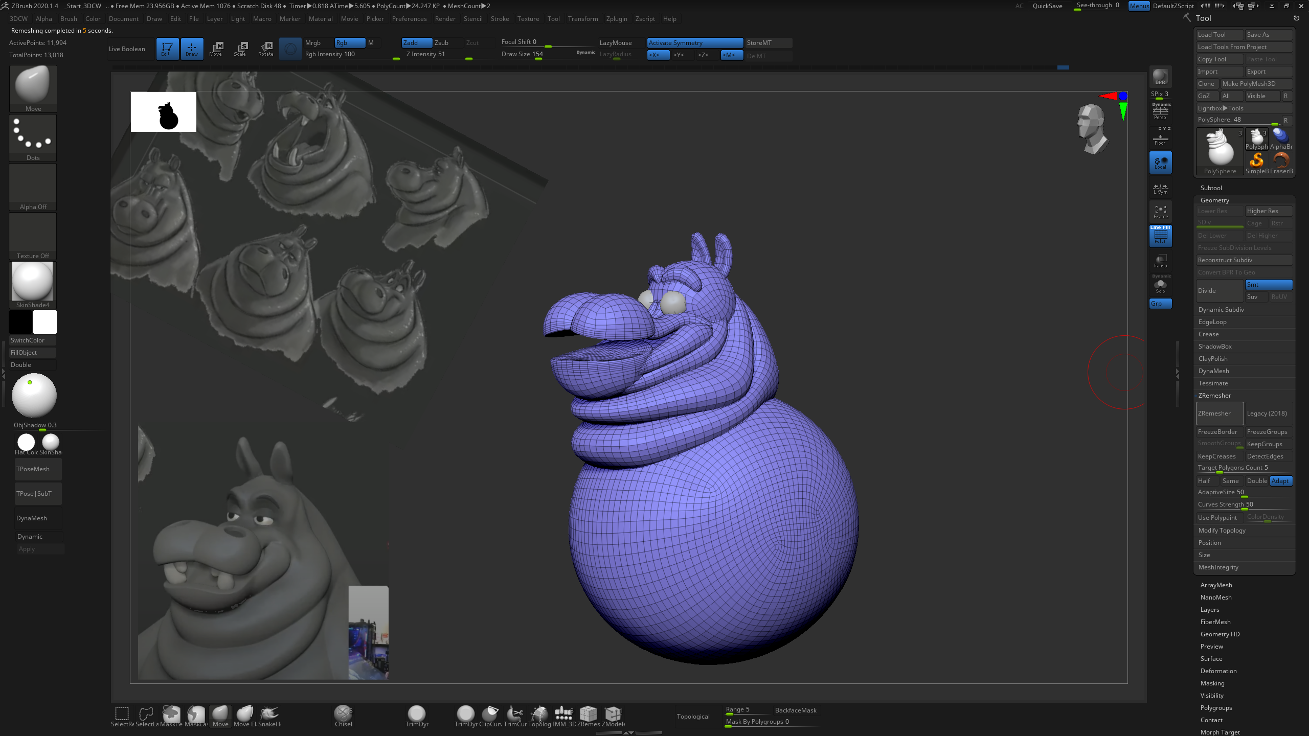 preserve zbrush