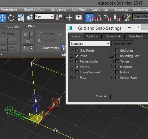 3ds max snap to grid