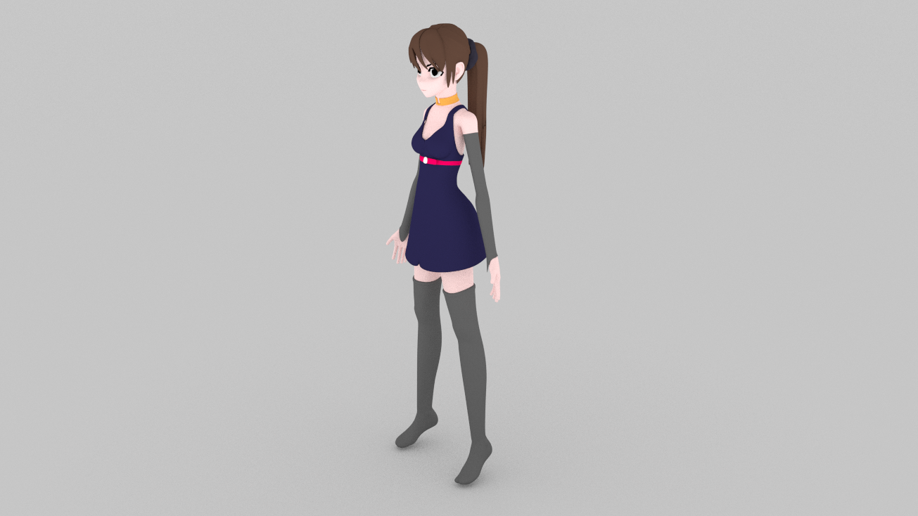 anime classroom Low-poly 3D Model