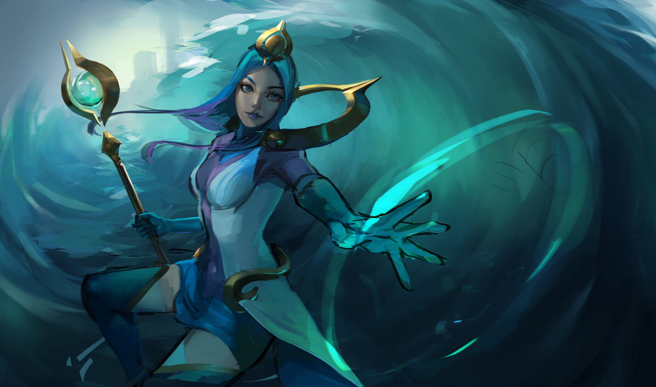 [Riot 2017 Art Contest] Lux(water element) Splash art. — polycount