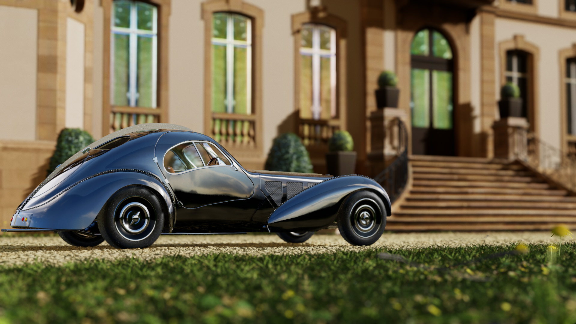 [WIP] Bugatti Atlantic for Hum3d challenge 2020 — polycount