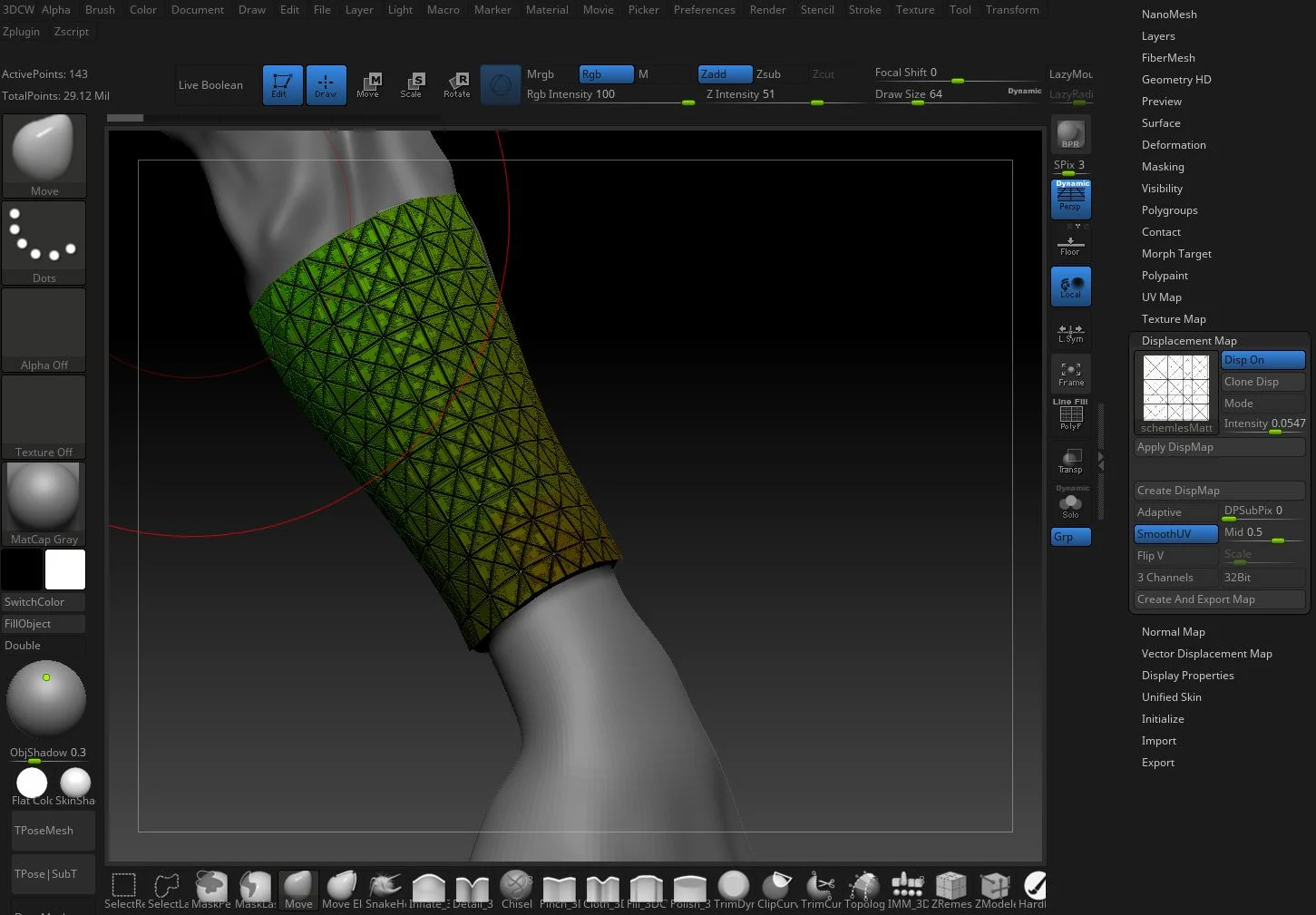 displacement map zbrush not working