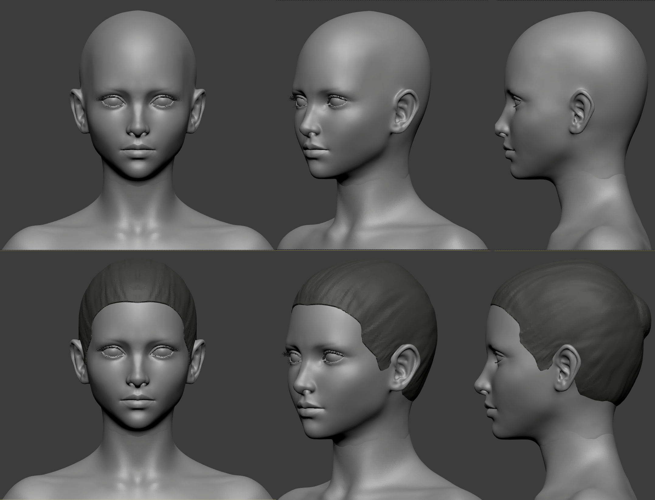 WIP/Critique needed] Female face sculpt — polycount