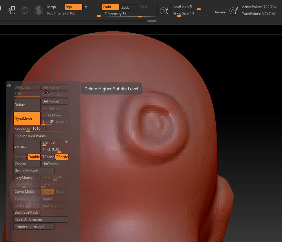 zbrush how to lower poly count