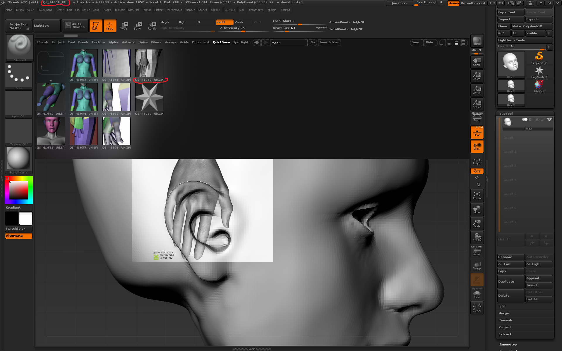 where does zbrush quick save