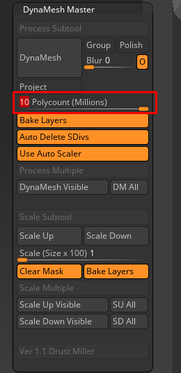 how to increase max polycount in zbrush