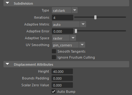 Maya Arnold Displacement Map Height Value Issue polycount