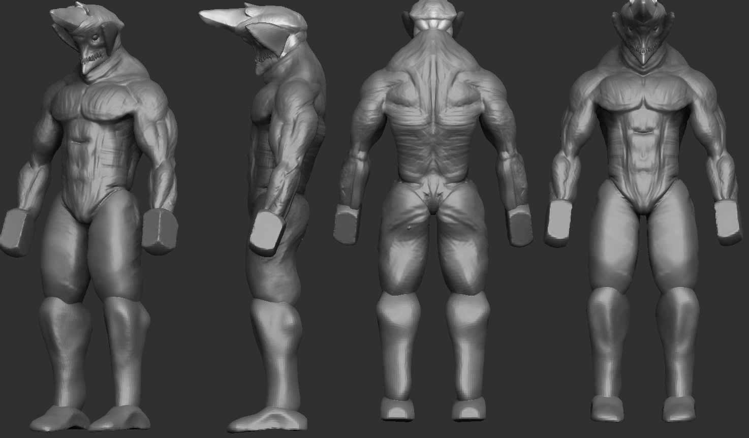 Sculpting Project Humanoid Monster Aquatic Based Nudity Content Polycount