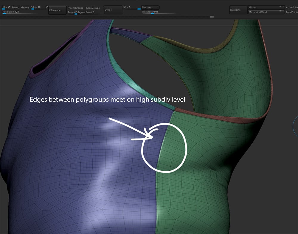 how to seperate mesh by material zbrush