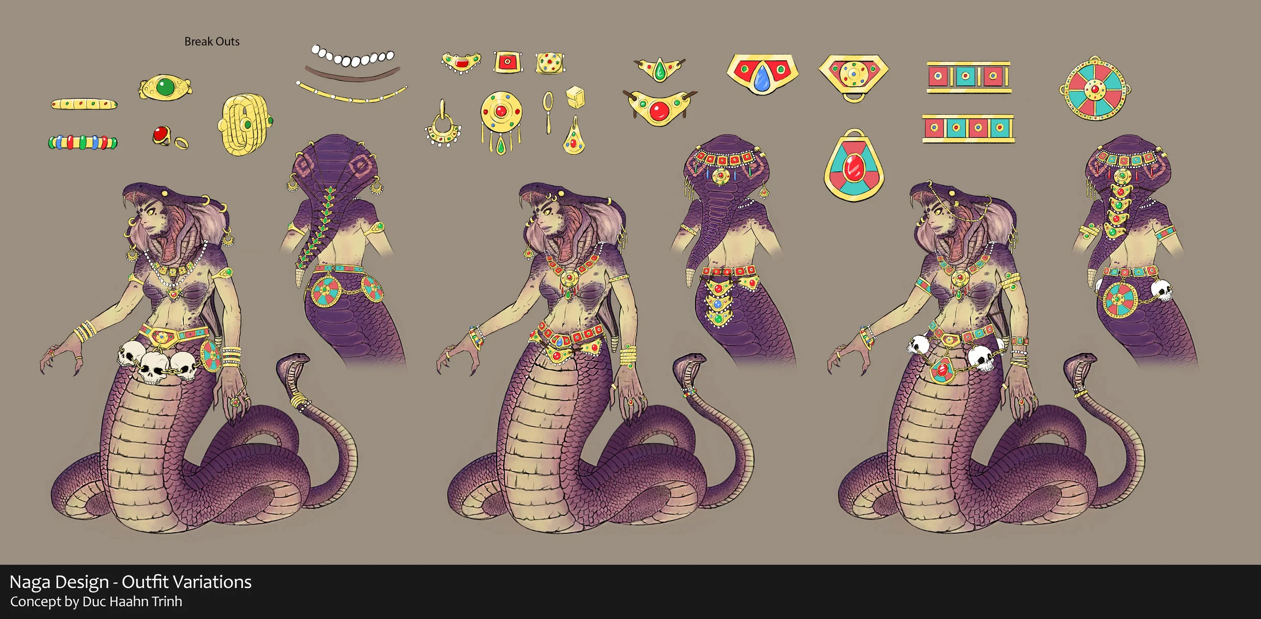 Vedic Indian Character Designs: Kali & Naga — polycount