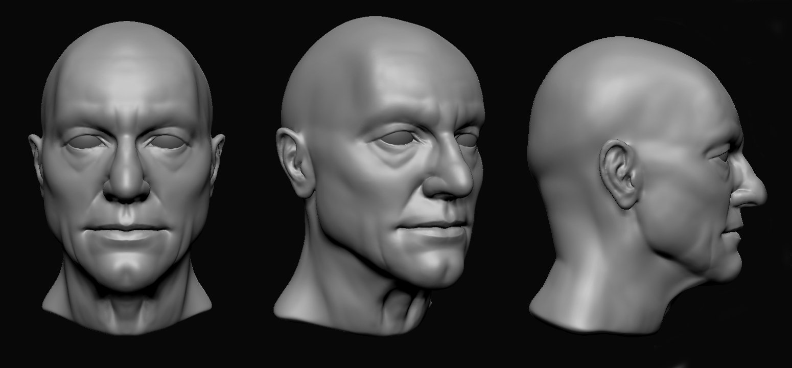 Patrick Stewart Face Sculpt — polycount