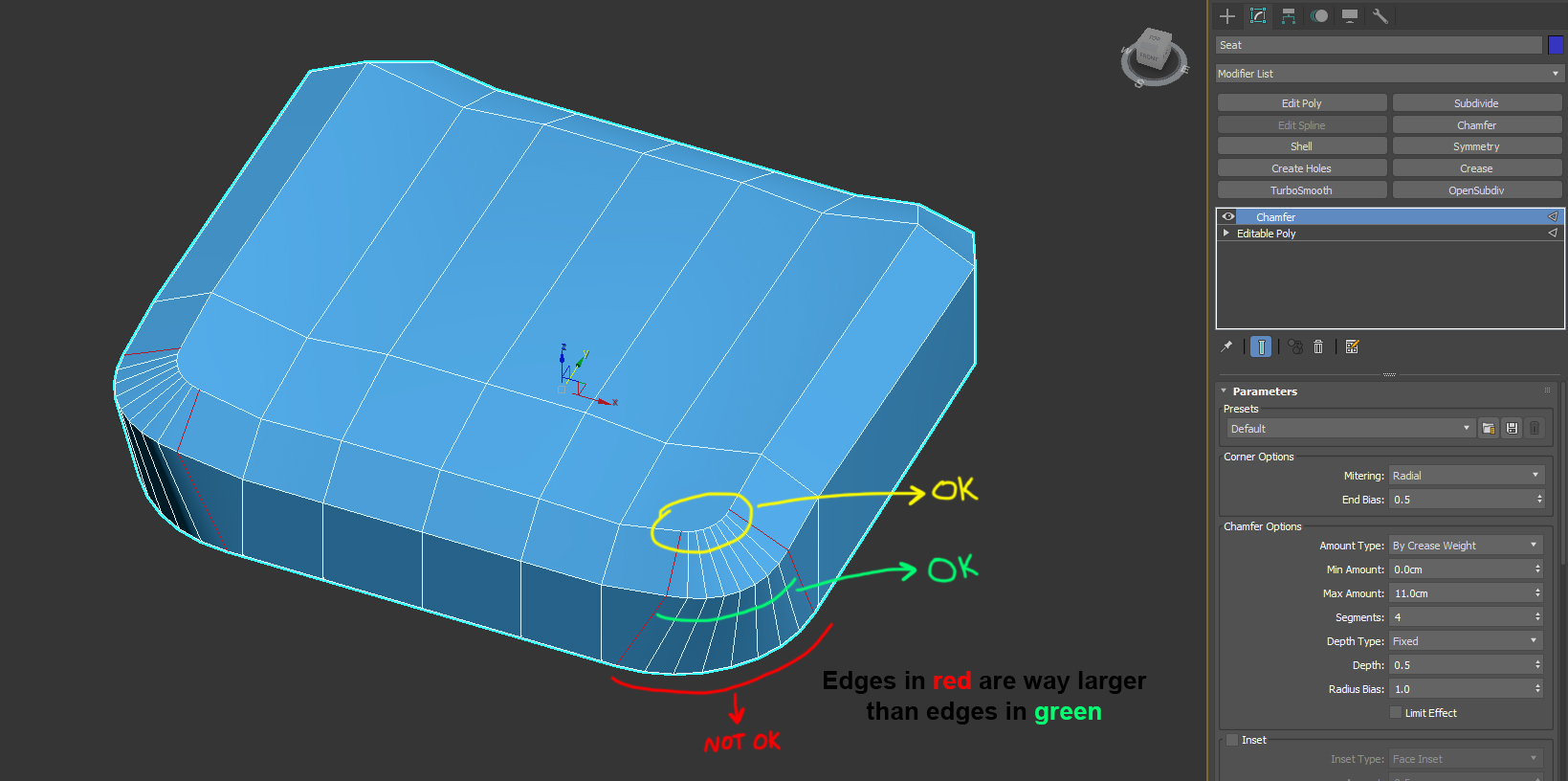 3DS Max - Chamfer by Crease Weight Issue — polycount