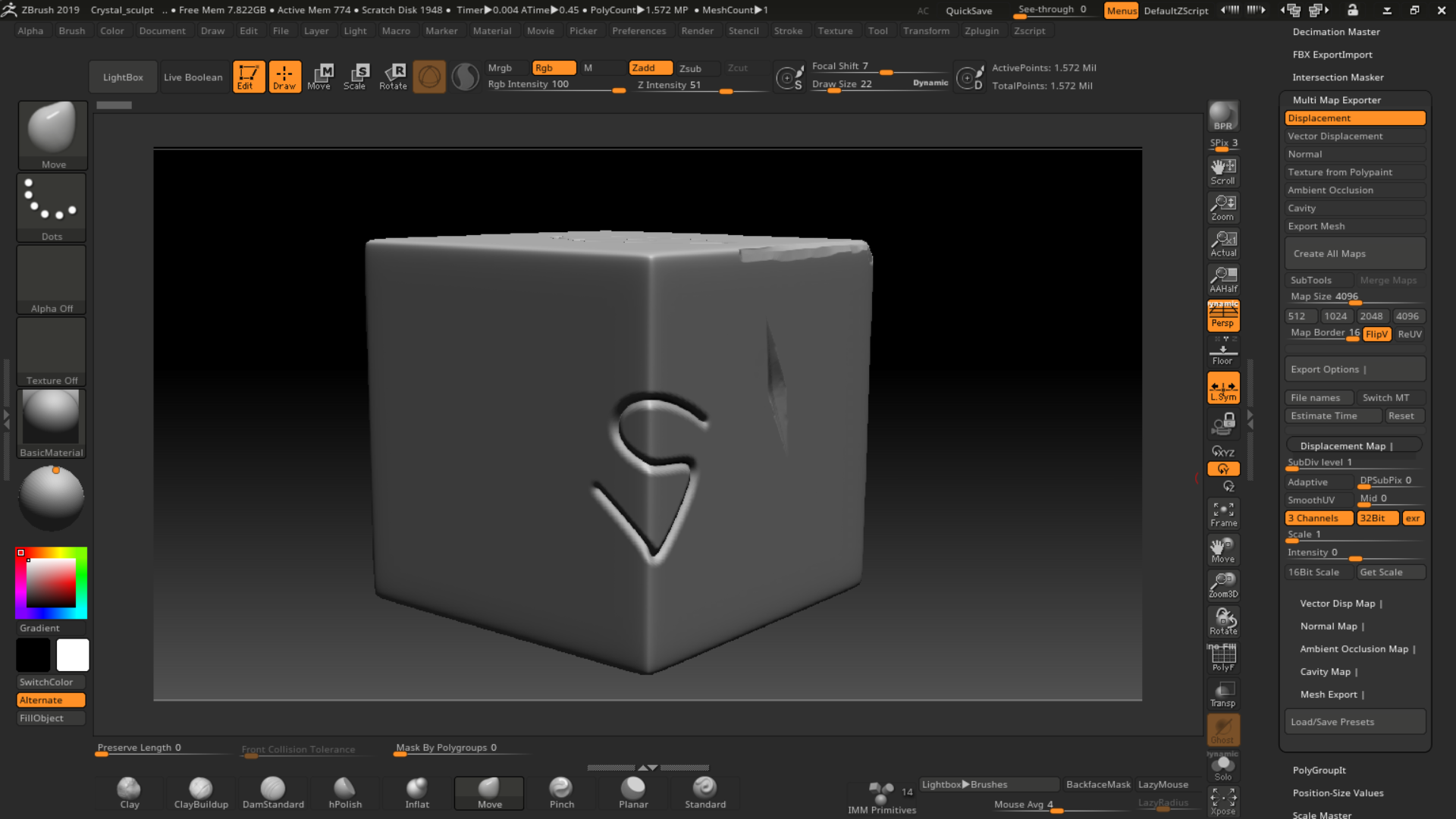 notch corners zbrush