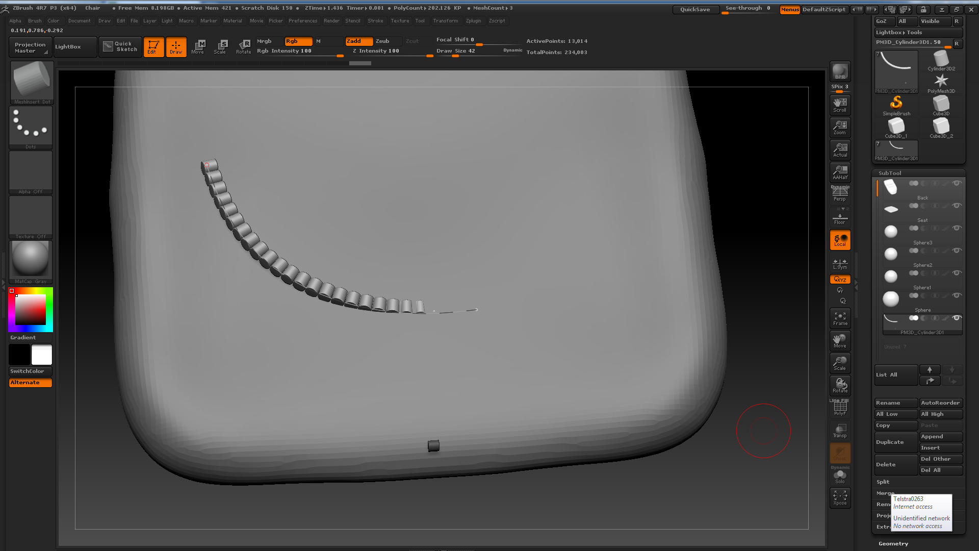 curved mesh has grooves zbrush