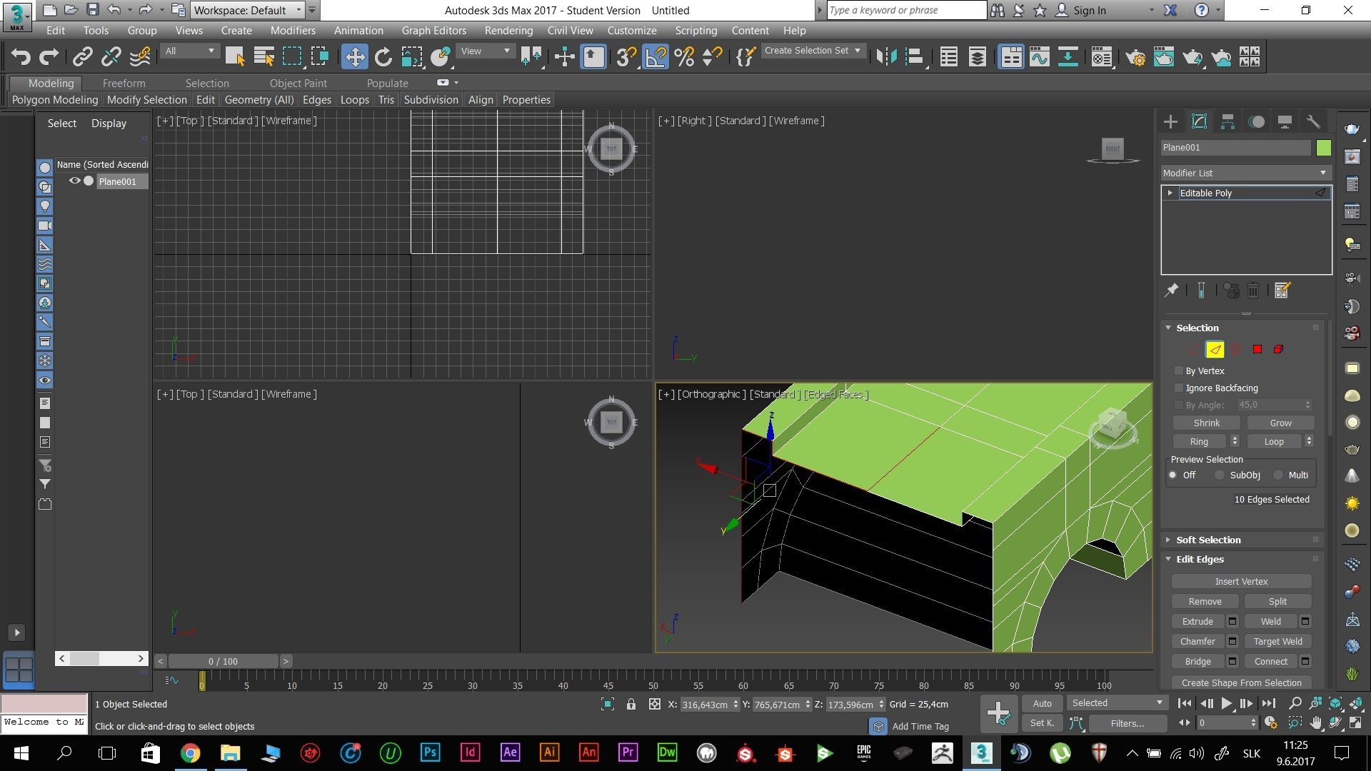 Max] Edges, overlapping faces, multiple edges extrusion, x-view — polycount