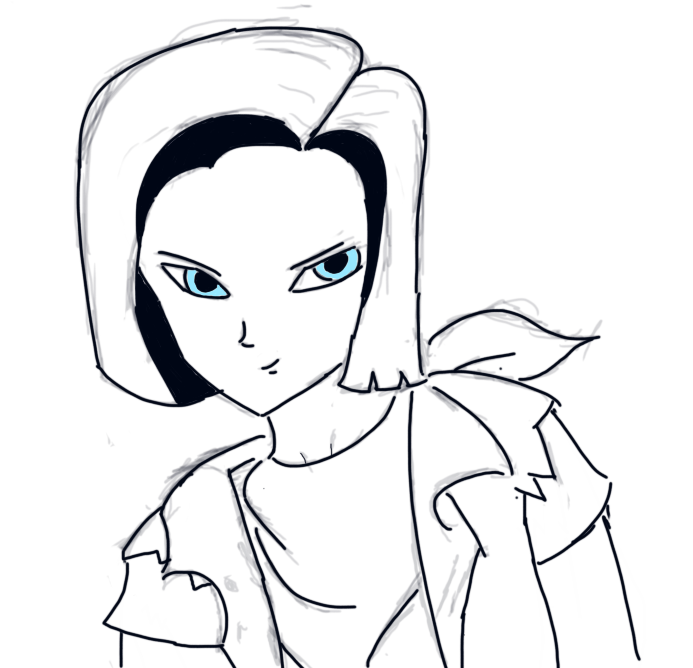 dragon ball z android 17 drawings