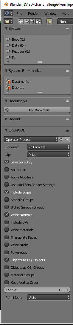 Blender Export Import Obj Problem Polycount