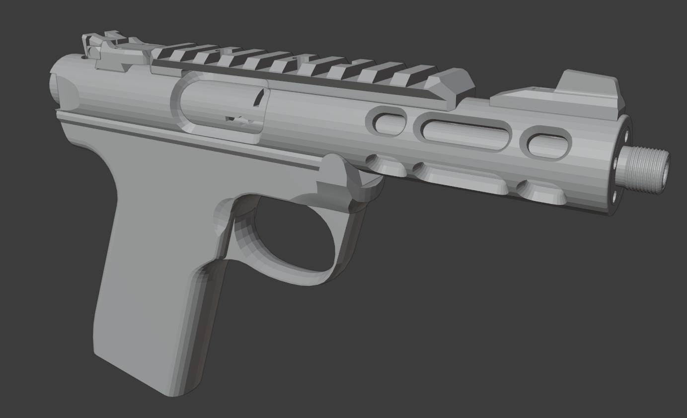 Wip Ruger Mark Iv Lite Suppressor And Reflex Sight — Polycount 3736