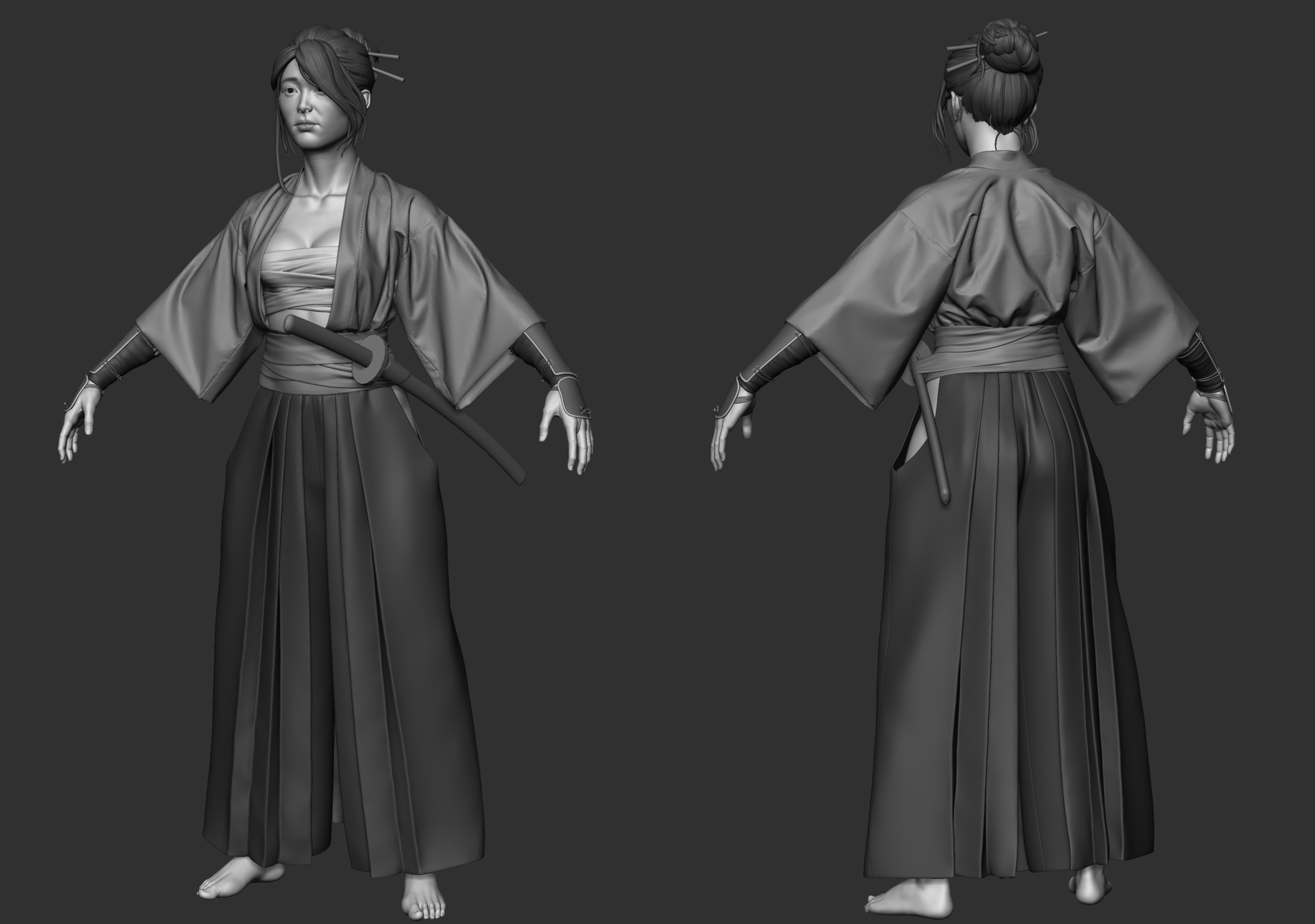 [WIP] - UE4 - Female Samurai — polycount