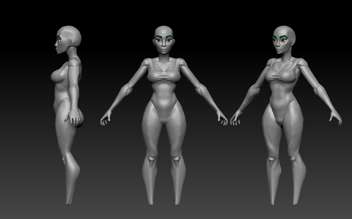 ArtStation - Human Female [ Body/Skin Basemesh ] Wide-Hips