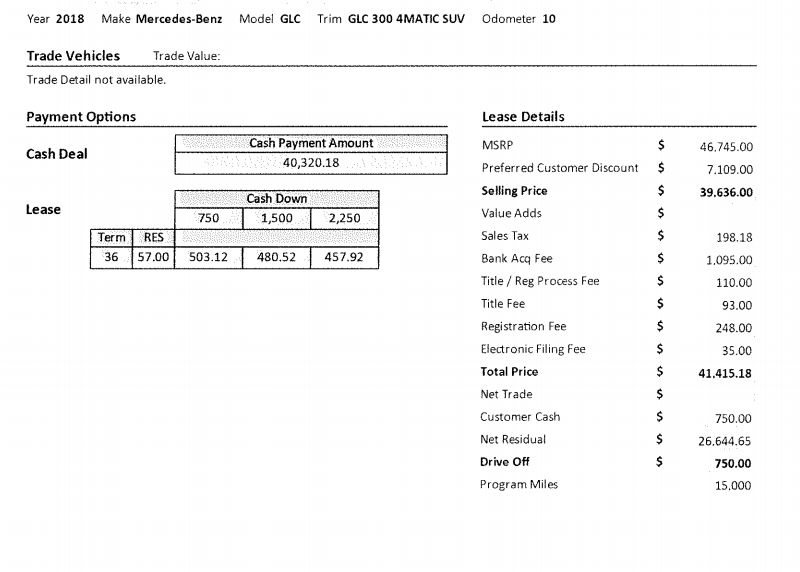 2018 Mercedes Glc Cl Lease Deals And Prices Page 22 Car Rv 57 Mf 0 00107